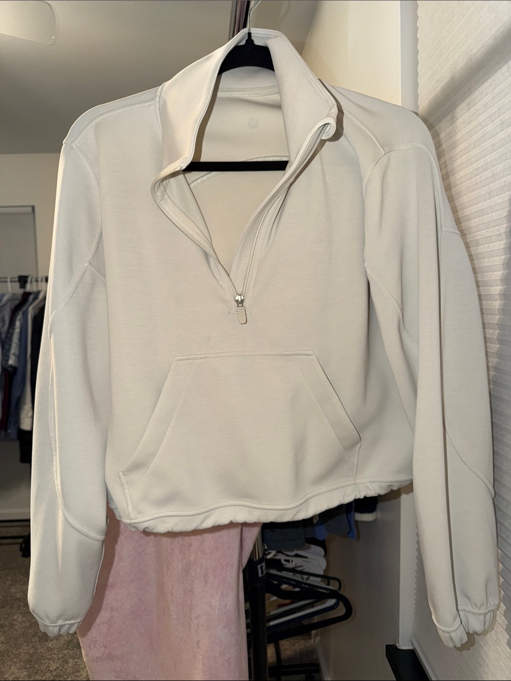 lululemon athletica Women's Ivory Half-Zip Pullover Hoodie